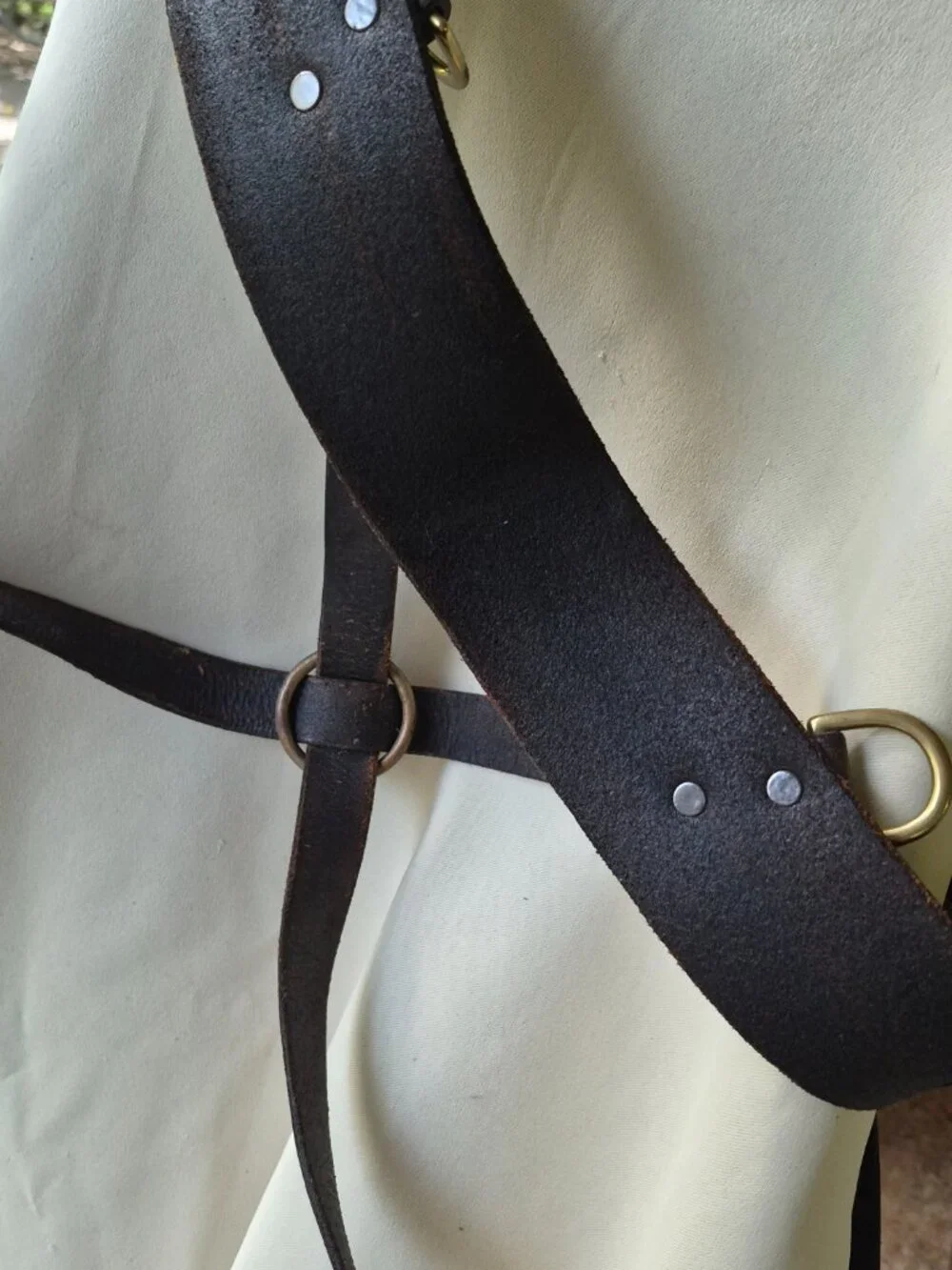 Vintage Steampunk Brown Leather Body Harness & Utility Belt Rig 56
